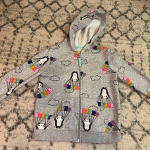 Cat & Jack zip up hoodie with pandas. Size small